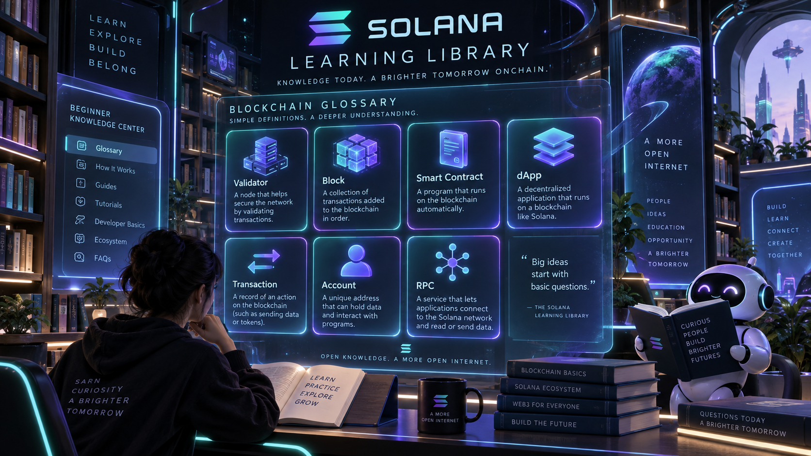 Solana learning and network illustration